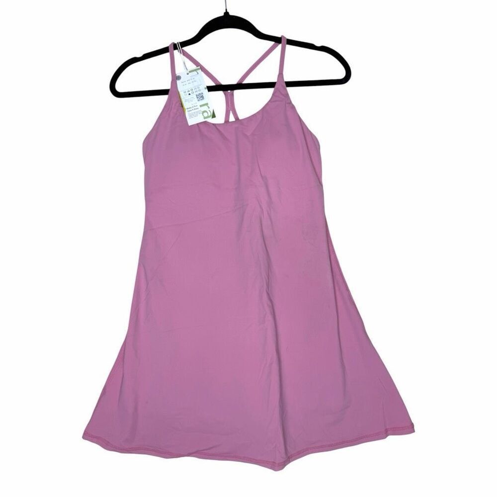 NEW Halara Girls Active Tennis Dress Skort Romper Pink XXL 15-16 Built In Bra